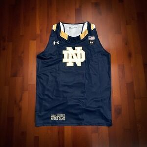 Under Armour Notre Dame Fighting Irish Navy Gold Athletic Tank Top Mens 2XL NWOT